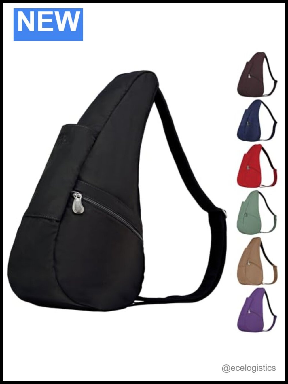 Microfiber Crossbody Sling Ergonomic Teardrop Shoulder Bag Travel Commute